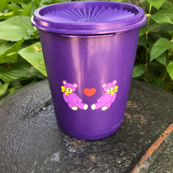 Tupperware Other - Vintage Tupperware Canister Purple Teddy Bears